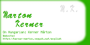 marton kerner business card