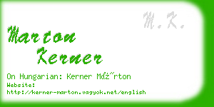 marton kerner business card